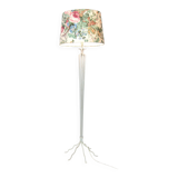 950s French Wrought Iron Decorative Floor Lamp with Flower Shade