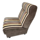 Vintage 1970s lounge chair – striped orange, brown, and cream velvet