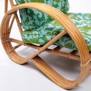Vintage set of bamboo lounge armchairs and sofa with coffee table Paul Frankl, 1960s