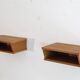 Paire de chevets muraux en bois 1960