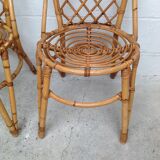 Paire de chaises en rotin par Louis Sognot