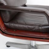 Pair of leather visitor armchairs by Eugen Schmidt