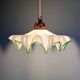 Art Deco pendant light in scalloped white opaline, 1920-30