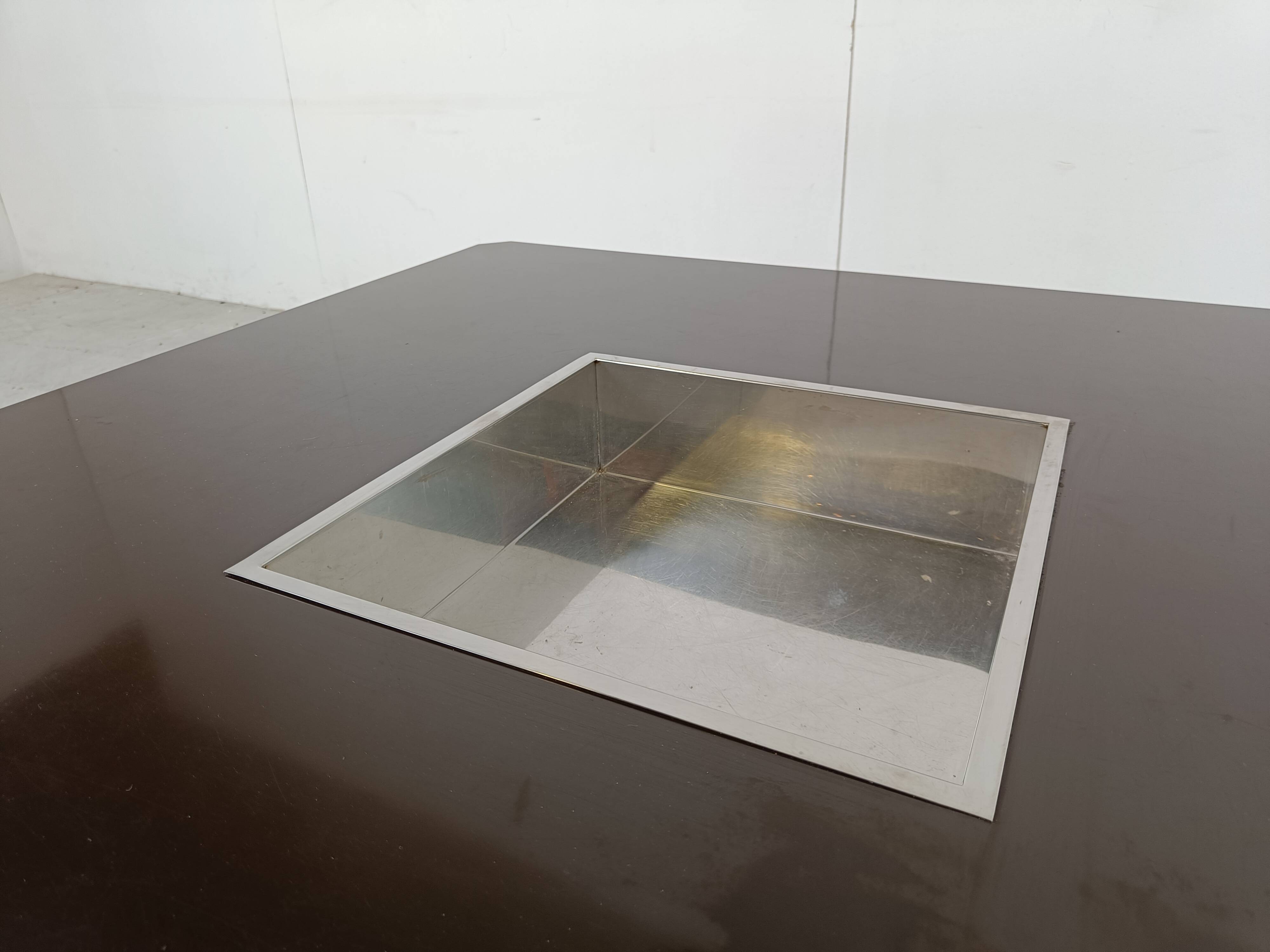 Square Alveo coffee table by Willy Rizzo, 1970s