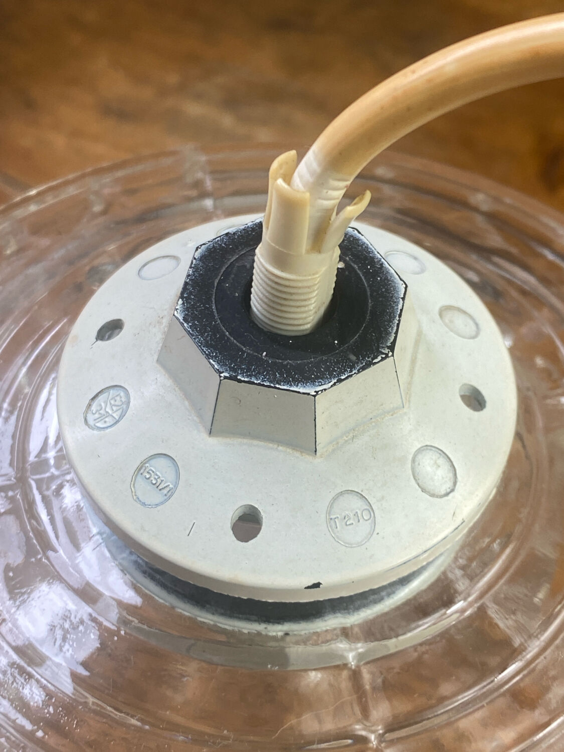 Retro suspension, moulded glass pendant light