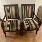 Restoration armchair with mahogany cross.