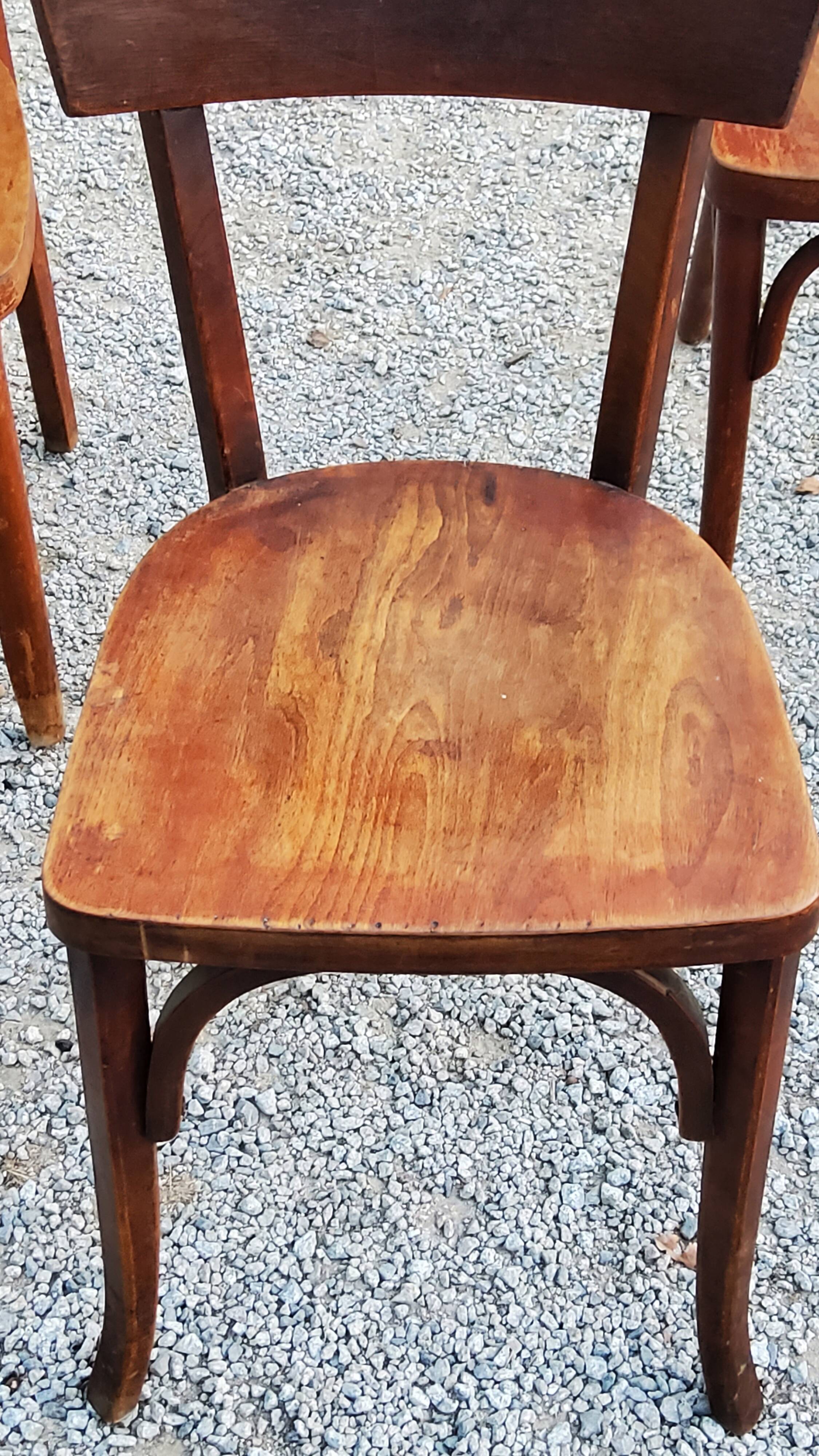 Set of 5 Stella Thonet bistro chairs from the 1950s