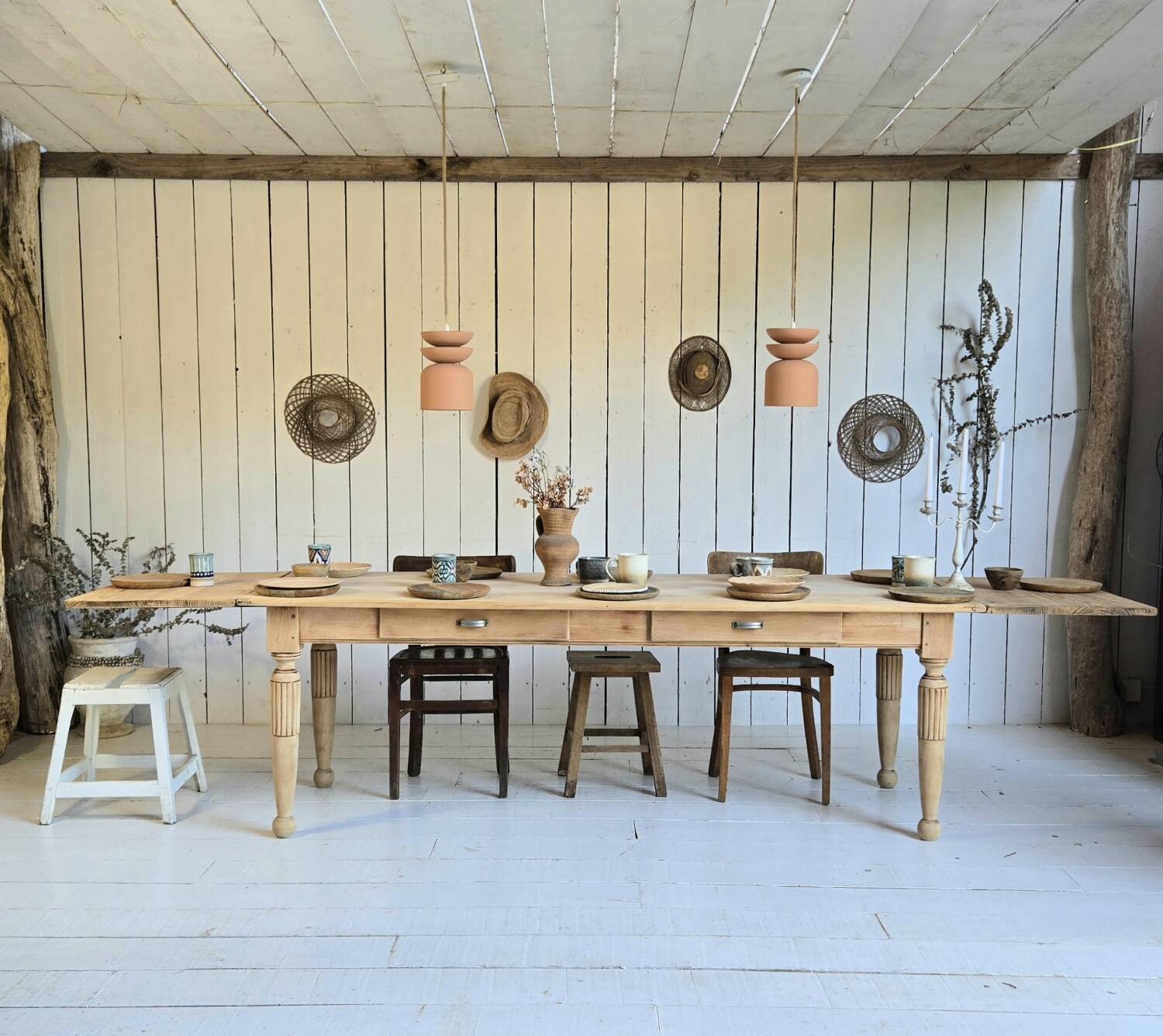 Table de ferme avec rallonges
