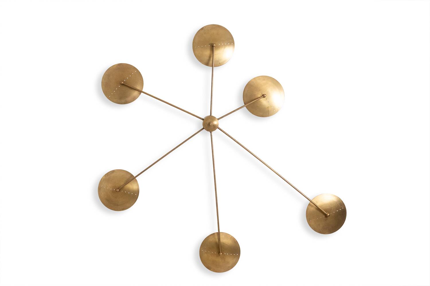 6-light wall sconce in patinated brass, contemporary work