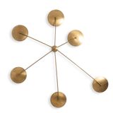 6-light wall sconce in patinated brass, contemporary work