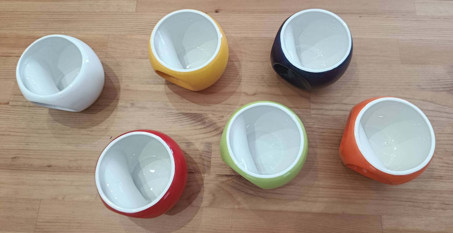 Set of 6 large mugs Pradel France – retro pop / Space Age design – mu