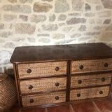 Rattan chest of drawers