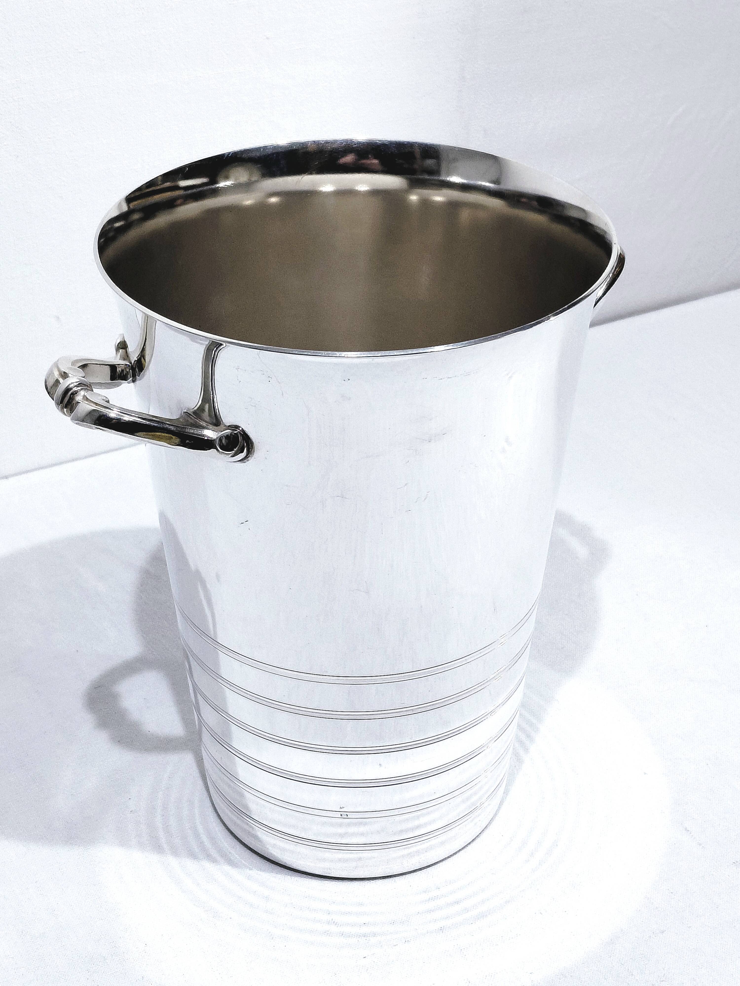 Silver metal white wine bucket