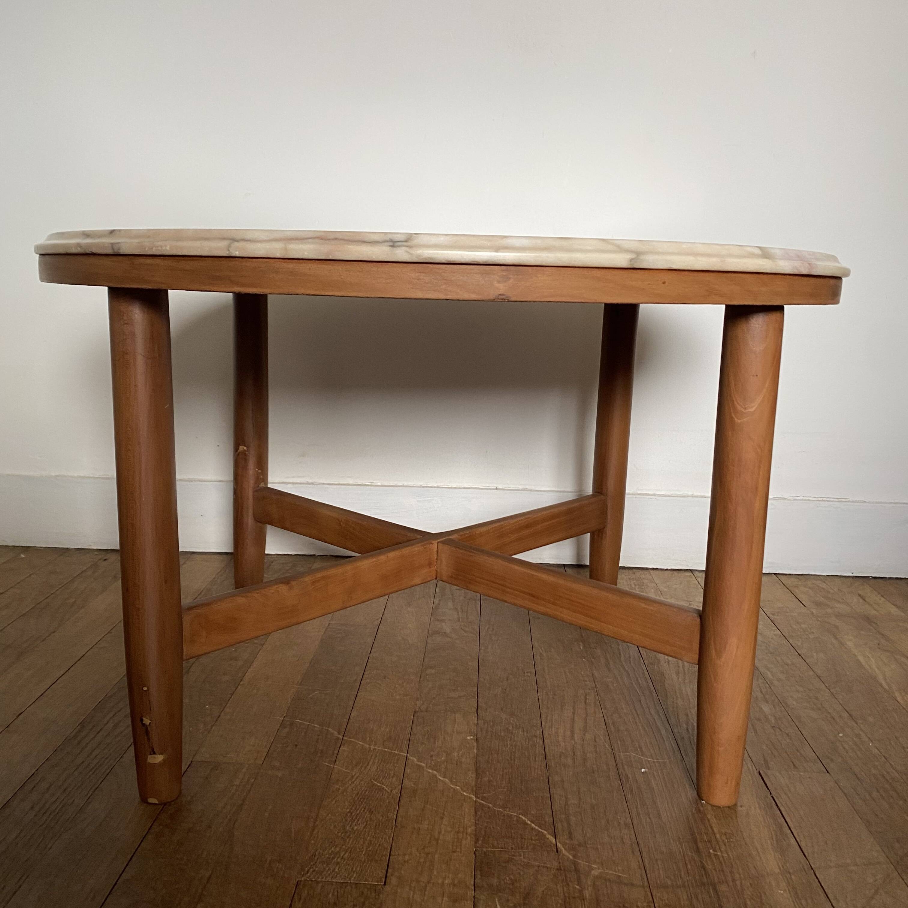 Vintage pink marble coffee table