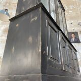 Display cabinet in patinated wood