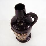 Ceramic pitcher vase - bird and flower decor - vintage 70s