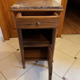Wood and marble bedside table