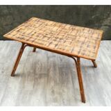Rotin and bamboo dining table, 1960s