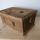 Wicker lid box
