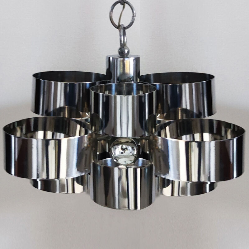 1960s Gorgeous Space Age Pendant Lamp by Sciolari. Made in Italy