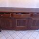 Old sideboard "Enfilade" in solid cherry wood with 3 doors and 3 drawers.