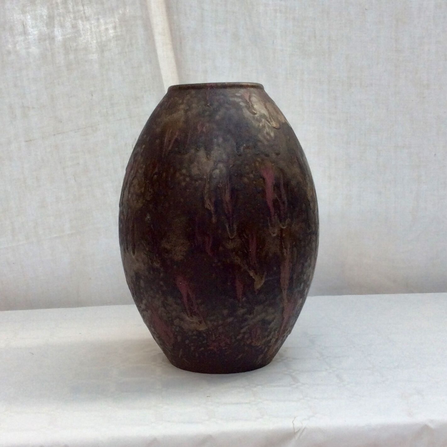 Vintage ceramic vase stamped numbered dimension: height -32cm- diameter -23.5cm-