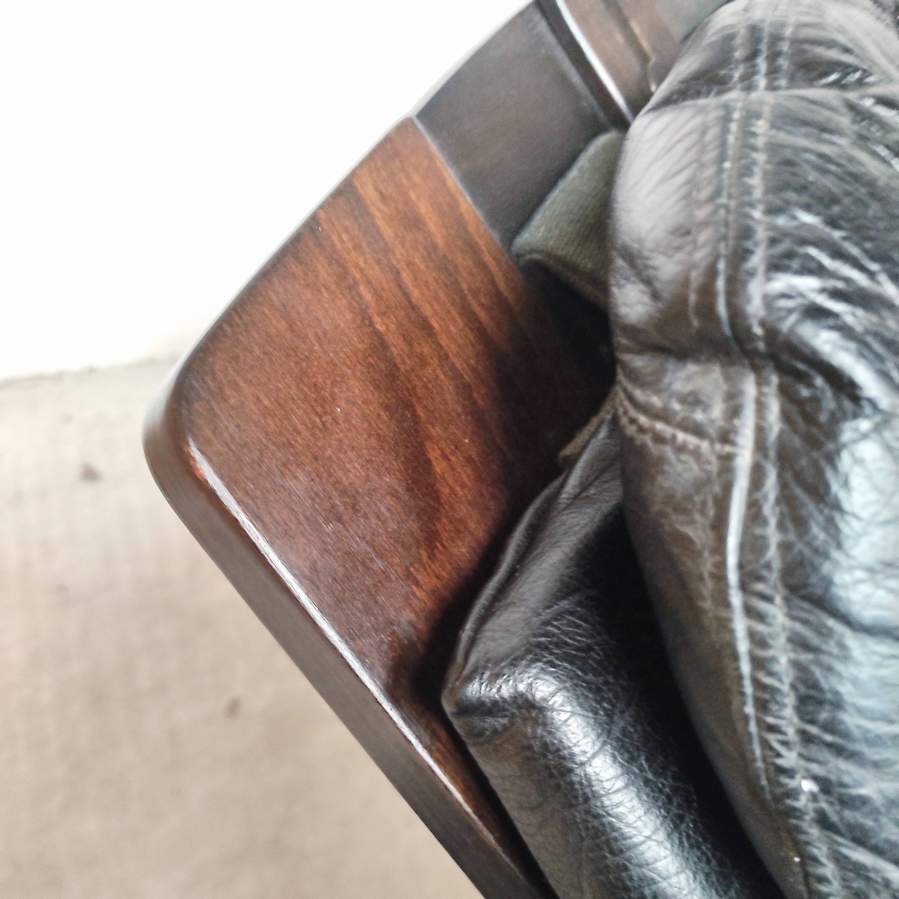 Pair of Kroken armchairs in black leather