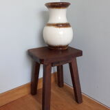 Rectangular solid wood farmhouse stool