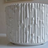 Ceramic cache pot in bamboo style, Italy 1980, Hollywood Regency.