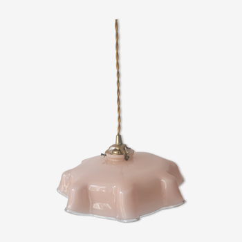 Suspension en opaline rose