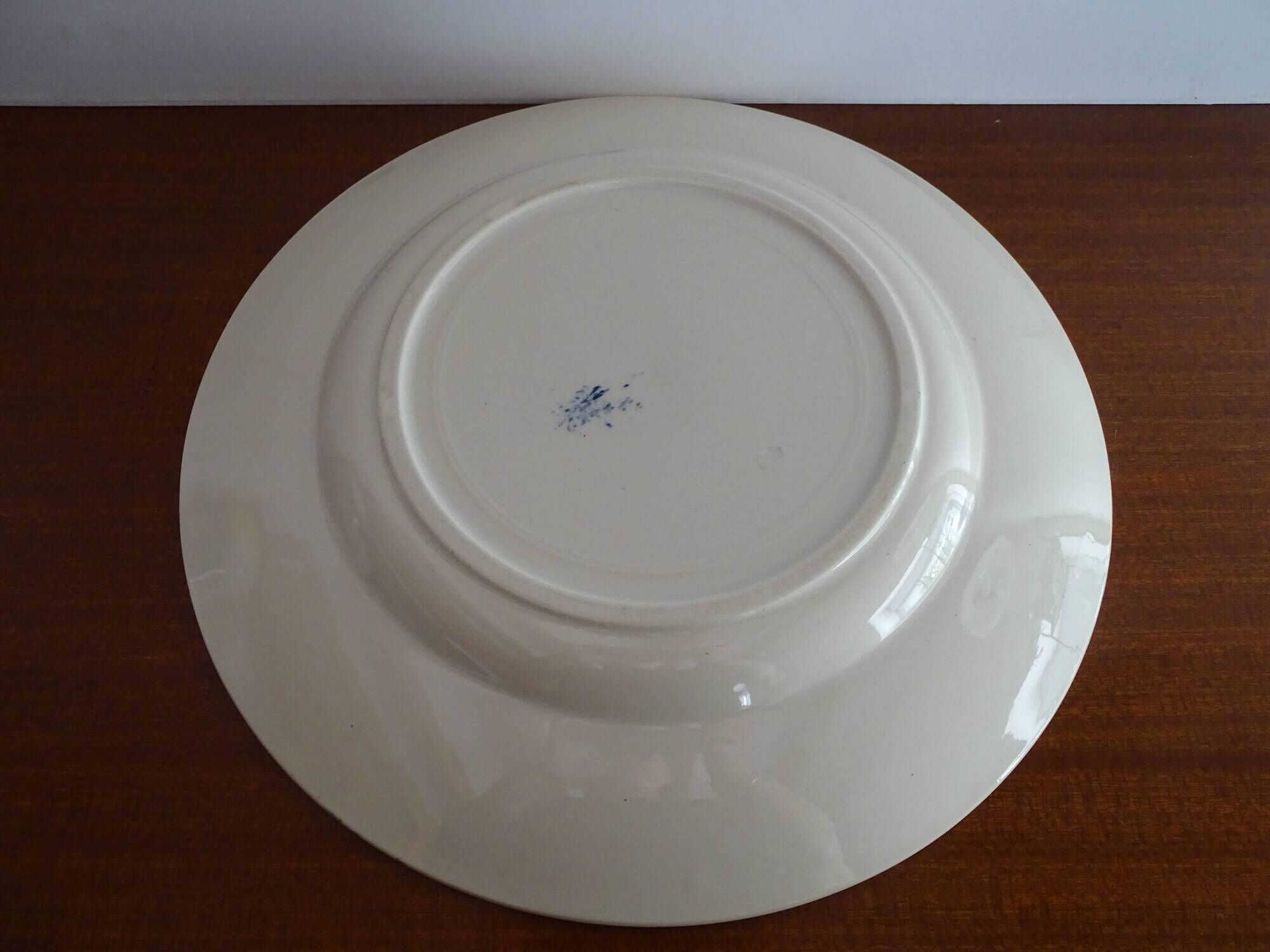 Round earthenware dish KG Lunéville - Lorraine Cross - Empress service Ø 32.5 cm