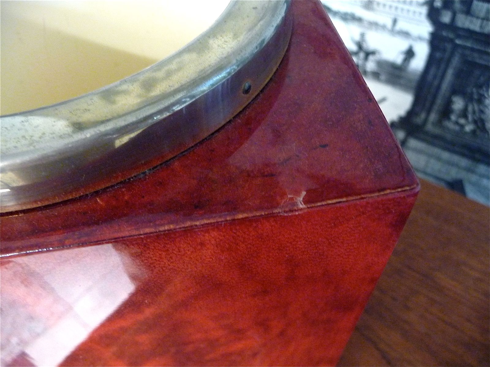 Ice Bucket or bottle cooler with brass details by Aldo Tura, Italy 1960s