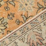 6x9 Orange & Black Floral Pattern Bordered Style Vintage Rug, 160x271Cm