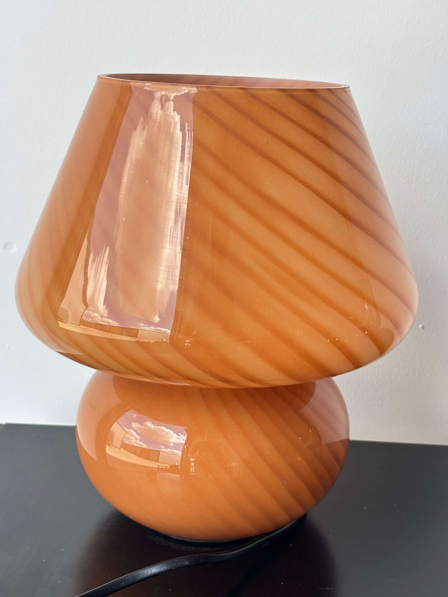 Blown glass lamp, Murano style, 1980s
