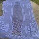 Handmade, blue-purple crocheted, vintage table runner or plaid