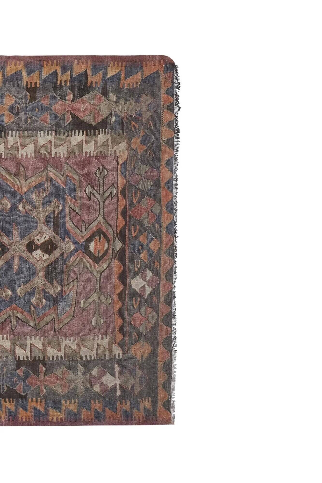 Vintage Turkish kilim, handwoven, 143x311 cm.