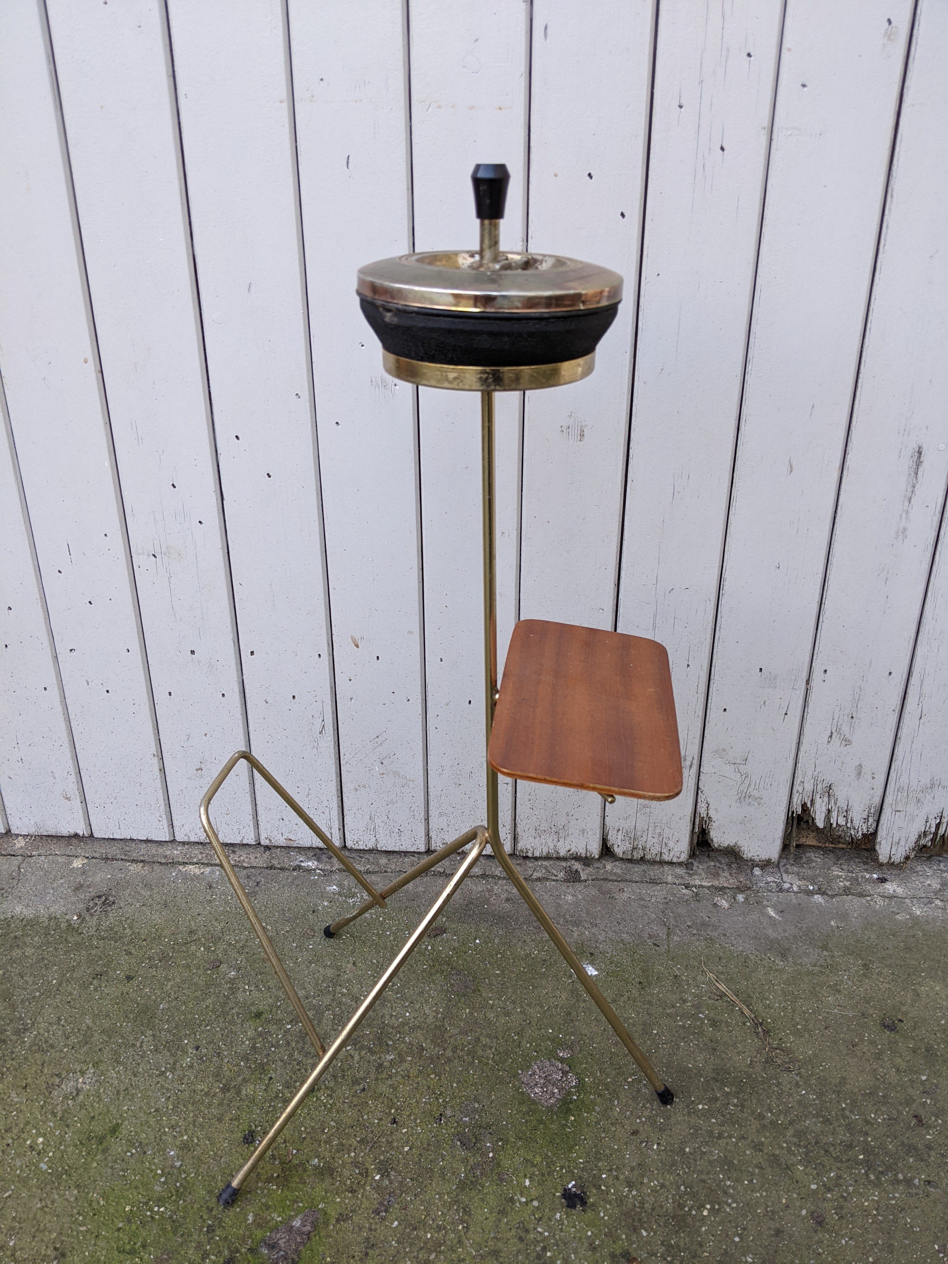 Old vintage brass tripod magazine ashtray