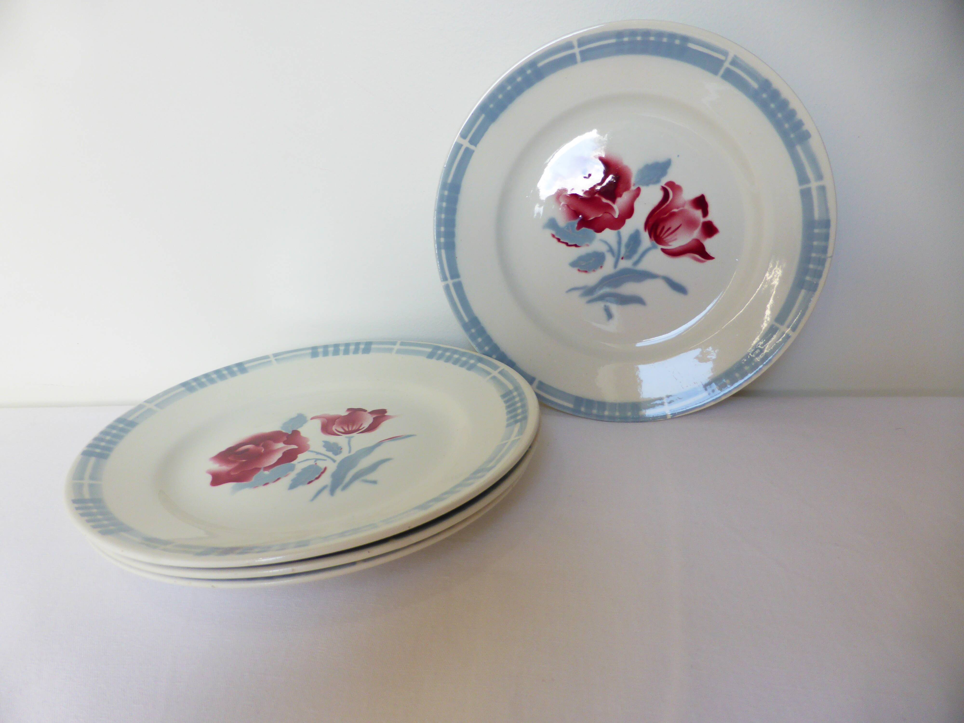 4 dessert plates of Digoin Sarreguemines model Troyes 220550