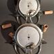 Pair of two-armed silver-plated bronze wall lights from Maison Charles, 1960.