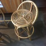 Bamboo Rattan bar set and its 2 stools
