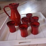Pitcher and 6 old Elchinger mug glasses