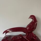 Faisan Art déco de Lemanceau fait par Saint Clément. Céramique vintage Charles Lemanceau.