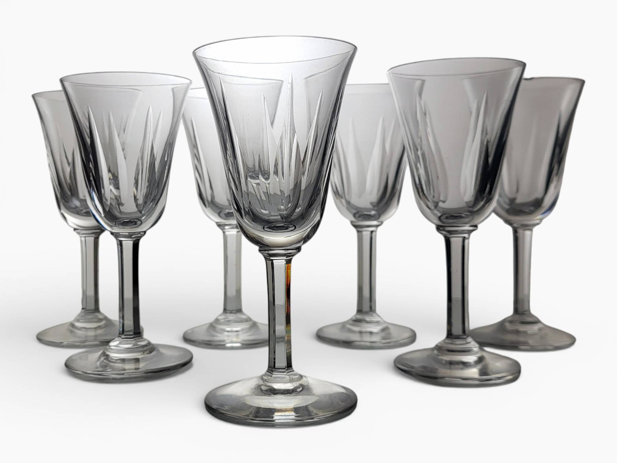 7 crystal wine glasses Saint Louis model Cerdagne