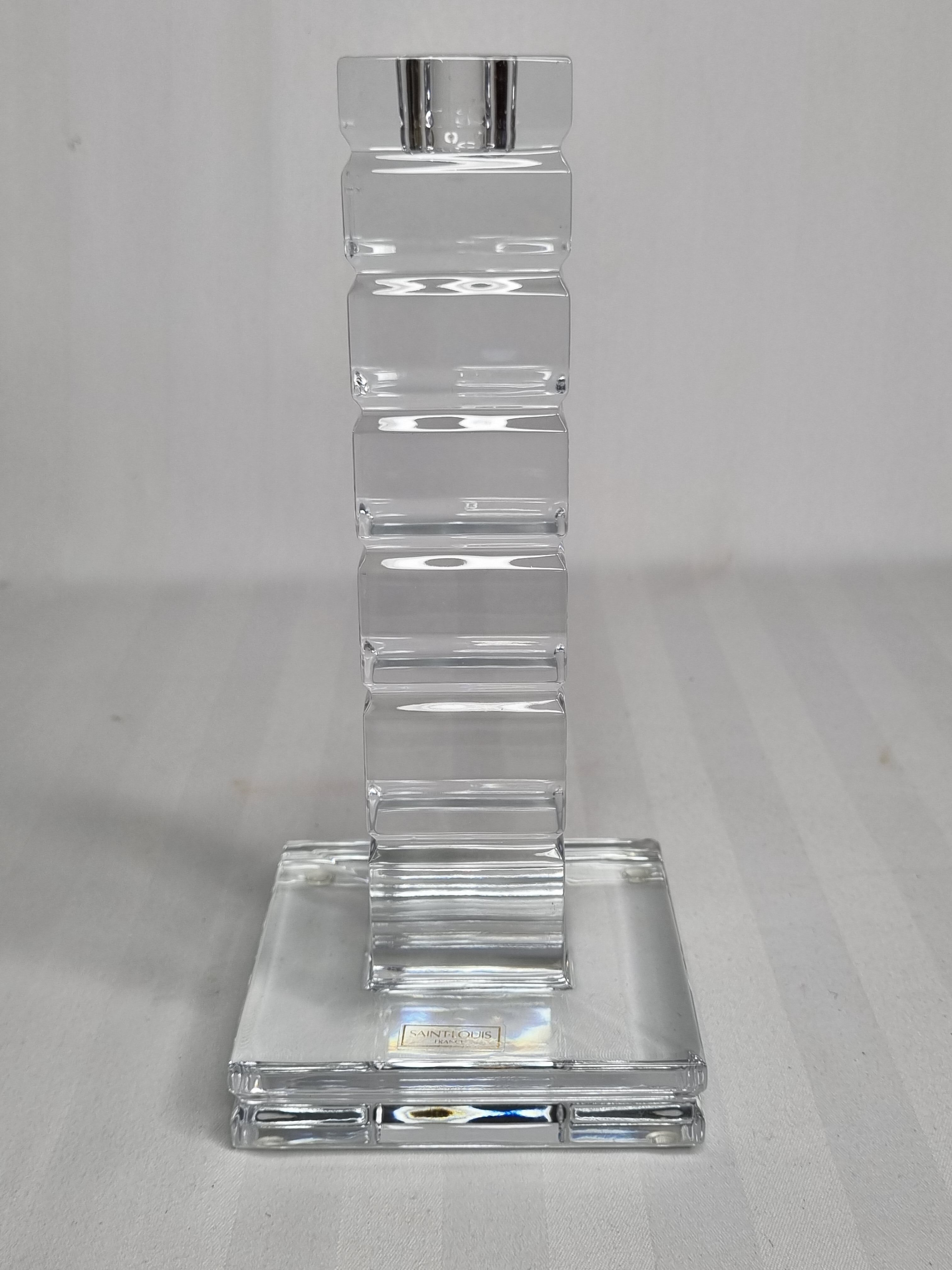 Crystal candle holder, Saint-Louis design Jean Sala