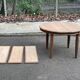 Renovated round Art Deco dining table, extendable, made of solid oak, 210cm.