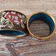 Duo de ronds de serviette vintage en émail cloisonné chinois