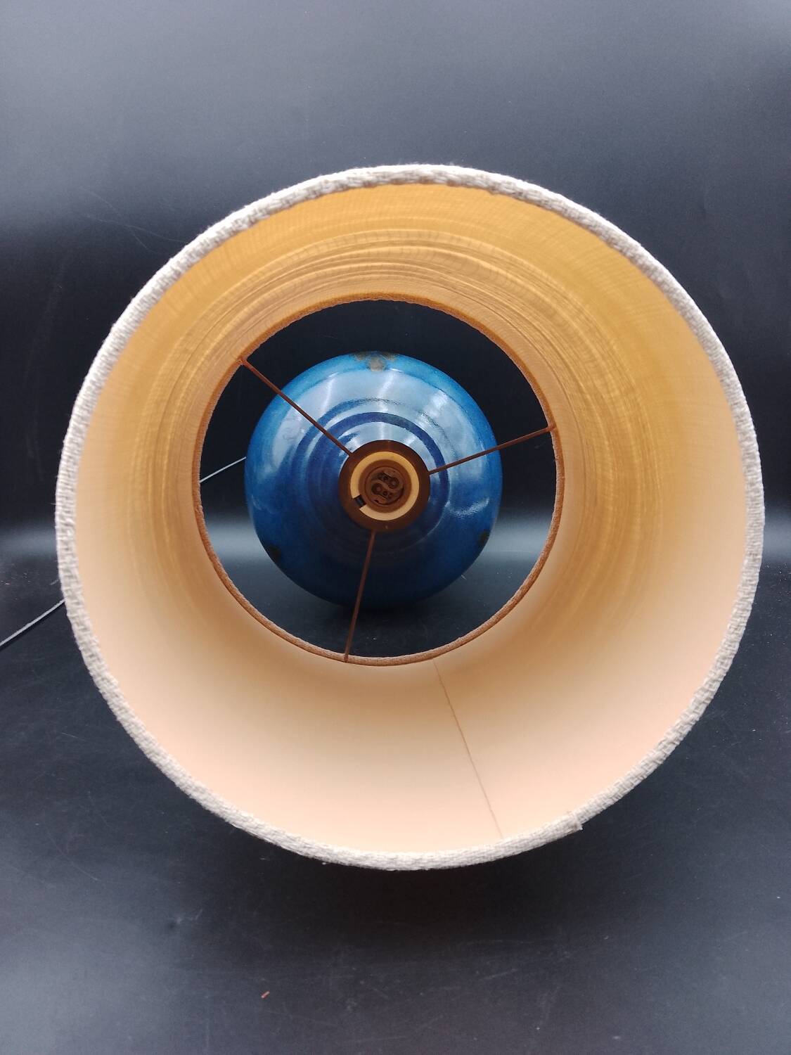 Sandstone and ash enamel lamp by Mireille and Noël Dailler Blanot circa 1970