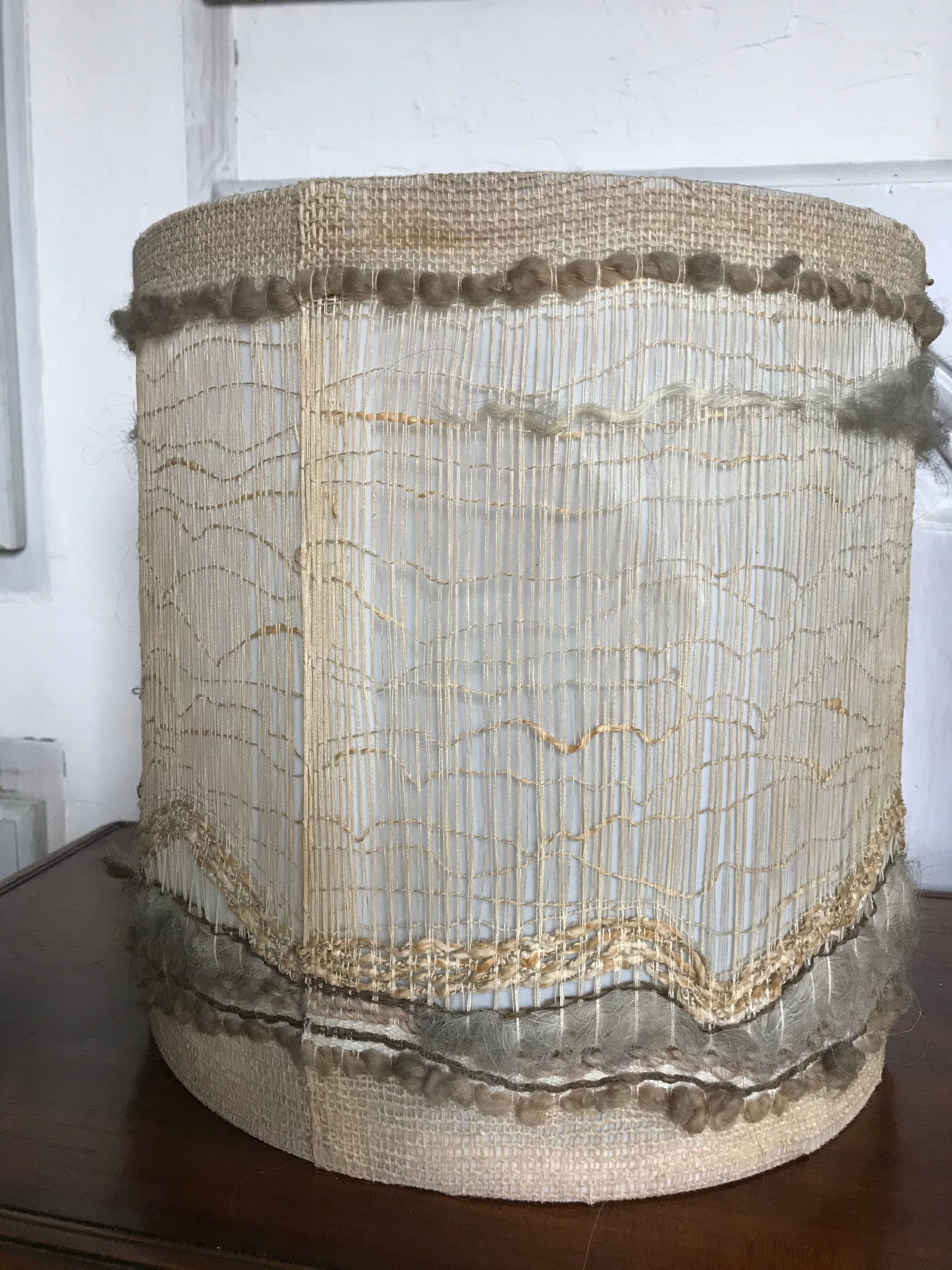 Vintage natural fibers lampshade