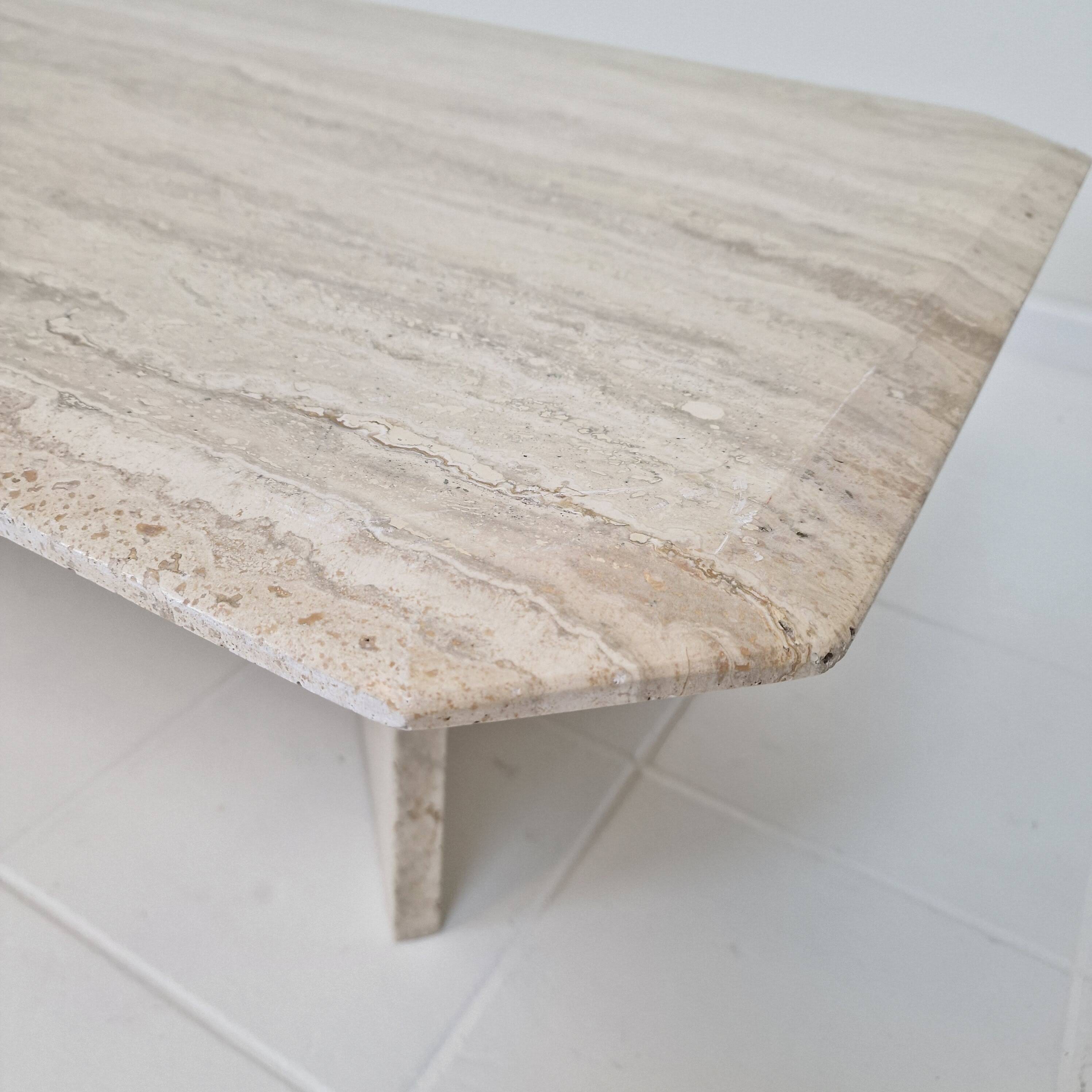 Rectangle Travertine Coffee or Side Table, Italy 1980s