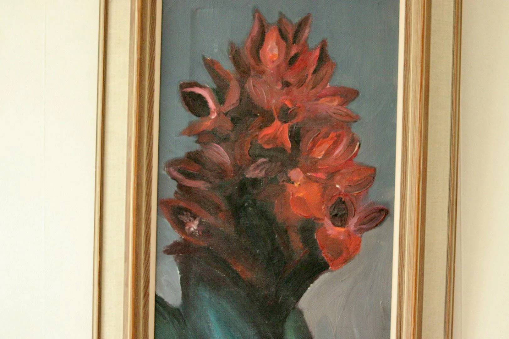 Original vintage oil on canvas – "Flowers"